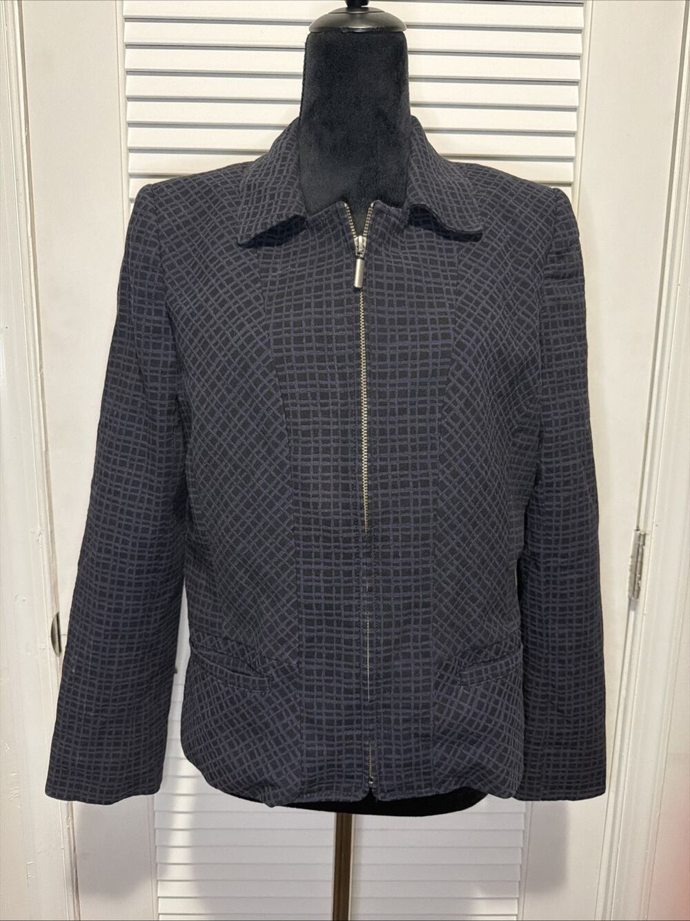 Brooks Brothers Women Full Zip Dark Blue Blazer - Size 14